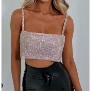 Buddy Love Girly Girl Rhinestone Crop Corset Top Gold NEW Size small 2-6